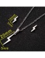 Fashion Silver Three-piece Stainless Steel Lightning Necklace