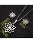 Fashion Silver Three-piece Stainless Steel Flower Necklace