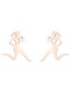 Fashion Rose Gold Stainless Steel Ballet Yoga Skipping Rope Earrings