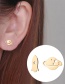 Fashion Rose Gold Stainless Steel Spaceship Asymmetric Earrings