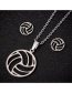 Fashion Steel Color Three-piece Stainless Steel Geometric Volleyball Necklace