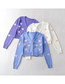 Fashion Blue Love Embroidered Knitted Jacket