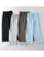 Fashion Dark Gray Solid Color Strapped Elastic Lace-up Sweatpants