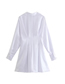 Fashion White Solid Color Shirt Dress