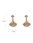 Fashion Gold Electroplated Diamond Fan-shaped Flower Earrings