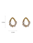 Fashion Gold Alloy Diamond-studded Pearl Flower Earrings