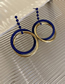 Fashion Blue Alloy Paint Ring Earrings