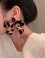 Fashion Reddish Black Leopard Print Bow Stud Earrings