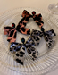Fashion Reddish Black Leopard Print Bow Stud Earrings