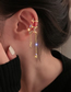 Fashion Golden (2 Pcs) Alloy Diamond Star And Moon Tassel Ear Clip