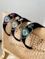 Fashion Khaki Fabric Alloy Diamond-studded Love Eyes Headband