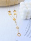Fashion Gold Titanium Steel Inlaid Zirconium Ring Pendant Double Necklace