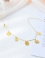 Fashion Gold Titanium Steel Irregular Smiley Flower Pendant Necklace