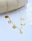 Fashion Gold Titanium Steel Irregular Smiley Flower Pendant Necklace