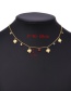 Fashion Gold Titanium Steel Inlaid Zirconium Leaf Pendant Necklace