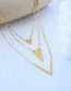 Fashion Gold Titanium Steel Triangle Pendant Multilayer Necklace