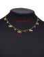 Fashion Gold Titanium Steel Inlaid Zirconium Figure Eight Pendant Necklace