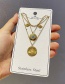 Fashion Gold Titanium Steel Zircon Multilayer Round Eye Necklace Set