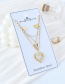 Fashion Gold Titanium Steel Pearl Multi-layer Love Necklace Set