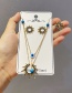 Fashion Gold Three-piece Titanium Steel Double Layer Irregular Turquoise Necklace