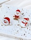 Fashion Color Titanium Steel Oil Drop Christmas Snowman Brooch