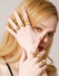 Fashion S Real Gold Plated Zircon Strap Letter Open Ring