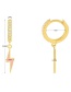 Fashion White Copper-plated Real Gold Micro-inlaid Zirconium Drop Oil Moon Lightning Earrings