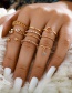 Fashion Gold 8-piece Geometric Diamond Open Ring