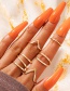 Fashion Gold Geometric V-shaped Ring 5 Five-piece Set