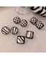 Fashion 15# Checkerboard Love Geometric Square Earrings