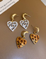 Fashion White Leopard Print Heart Earrings