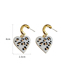 Fashion White Leopard Print Heart Earrings
