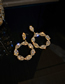 Fashion Gold Color Zircon Crystal Circle Stud Earrings