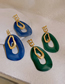 Fashion Green Geometric Acrylic Double Circle Hollow Stud Earrings