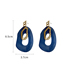 Fashion Blue Geometric Acrylic Double Circle Hollow Stud Earrings