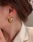 Fashion Brown Metal V-shaped Resin Stud Earrings