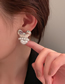 Fashion Silver Color Pearl Love Metal Stud Earrings