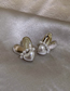 Fashion Silver Color Pearl Love Metal Stud Earrings