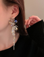 Fashion Silver Color Diamond Love Wheat Ears Bowknot Tassel Stud Earrings