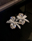 Fashion Silver Color Diamond Bow Love Heart Stud Earrings