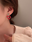 Fashion Red Real Gold Plating Double Love Earrings