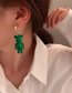 Fashion Green Painted Smiley Bear Earrings