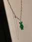 Fashion Green Painted Bear Smiley Necklace