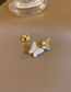 Fashion Gold Color Diamond Butterfly Button Brooch