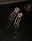 Fashion Silver Color Diamond Love Heart Tassel Stud Earrings
