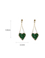 Fashion Green Diamond Emerald Love Stud Earrings