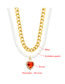 Fashion Red Alloy Inlaid Love Heart Zirconium Thick Chain Pearl Double Necklace