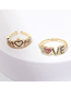 Fashion Crown Gold-plated Copper And Colored Zirconium Crown Ring