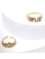 Fashion Love Gold-plated Copper Ring With Colorful Zirconium Letters
