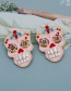 Fashion Pink Halloween Skull Stud Earrings